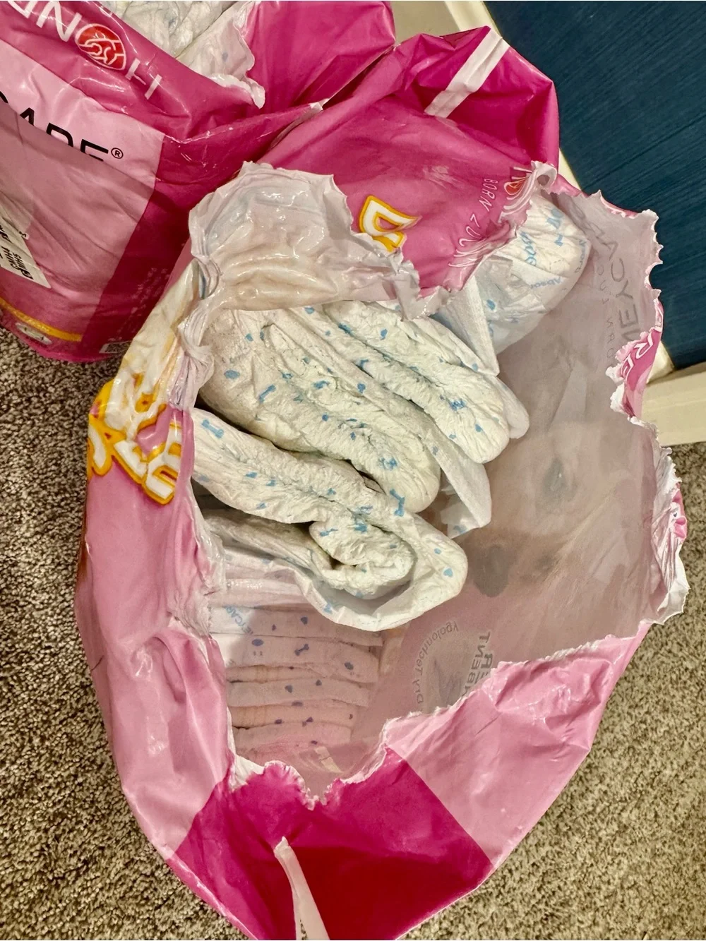 Bundle—2 Partial Packages of All-Absorb Disposable Girl Dog Diapers, Size M